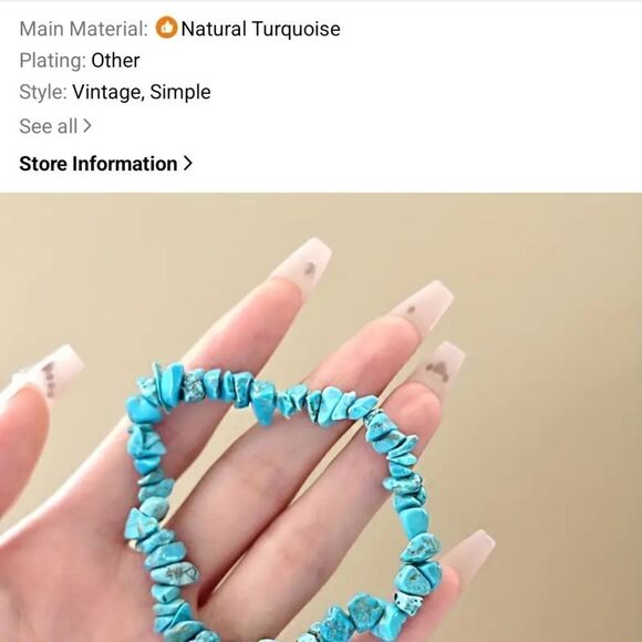 Turquoise stretch bracelet - Picture 4 of 6